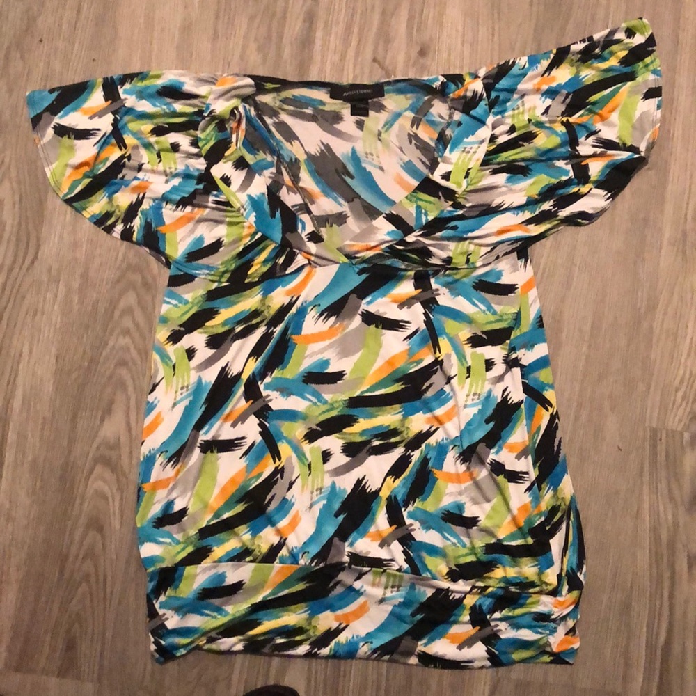 Ashley Stewart tunic top. Multi color pattern